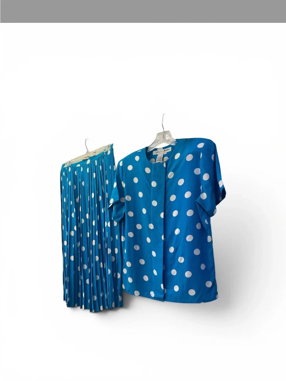 Vintage Blue Polka Dot Two-Piece Set